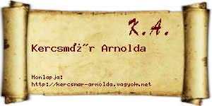 Kercsmár Arnolda névjegykártya
